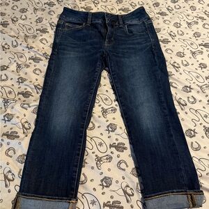 Dark Blue, Double Button, Women's Low Rise Capri Jeans from American Eagle